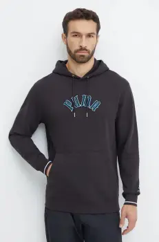 Puma hanorac de bumbac Classics Play Paris Hoodie barbati, culoarea negru, cu gluga, cu imprimeu, 626766 imagine