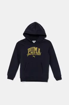 Puma hanorac de bumbac pentru copii CLASS Hoodie TR culoarea albastru marin, cu gluga, cu imprimeu, 685798 imagine