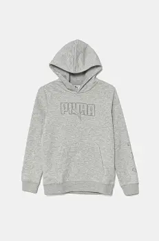 Puma hanorac de bumbac pentru copii ESS LOGO LAB Execution Hoodie TR culoarea gri, cu gluga, cu imprimeu, 685789 imagine