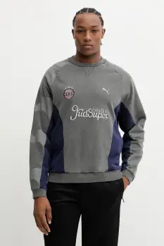 Puma hanorac de bumbac PUMA x KIDSUPER culoarea gri, cu imprimeu, 632364 imagine