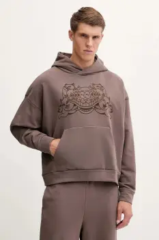 Puma hanorac de bumbac PUMA x RIPNDIP culoarea maro, cu gluga, cu imprimeu, 632414 imagine