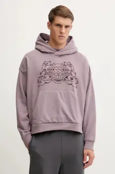 Puma hanorac de bumbac PUMA x RIPNDIP culoarea violet, cu gluga, cu imprimeu, 632414 imagine