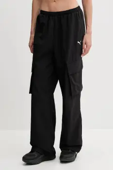 Puma pantaloni culoarea negru, drept, high waist, 629756 imagine