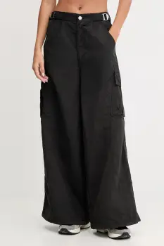 Puma pantaloni culoarea negru, lat, high waist, 632507 imagine