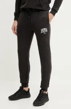 Puma pantaloni de trening barbati, culoarea negru, cu imprimeu, 684642 imagine