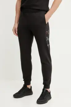 Puma pantaloni de trening barbati, culoarea negru, cu imprimeu, 684666 imagine