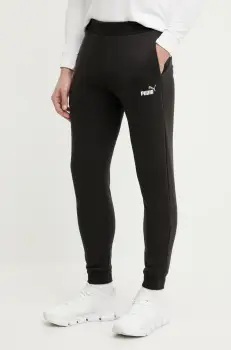 Puma pantaloni de trening barbati, culoarea negru, melanj, 684714 imagine
