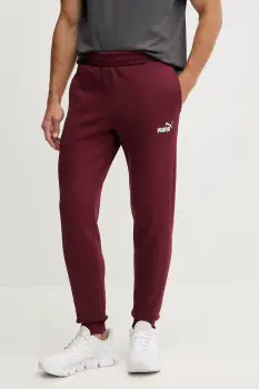 Puma pantaloni de trening culoarea bordo, uni, 682607 imagine