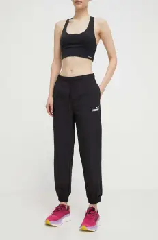 Puma pantaloni de trening culoarea negru, neted, 680406 imagine