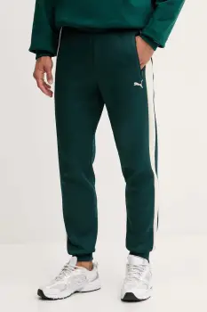 Puma pantaloni de trening culoarea verde, uni, 629588 imagine