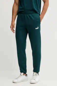 Puma pantaloni de trening culoarea verde, uni, 682607 imagine