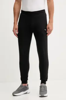 Puma pantaloni de trening din bumbac culoarea negru, cu imprimeu, 688277 imagine