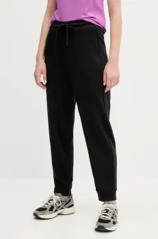 Puma pantaloni de trening din bumbac femei, culoarea negru, neted, 685667 imagine