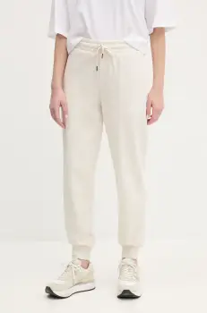 Puma pantaloni de trening femei, culoarea bej, cu imprimeu, 685037 imagine