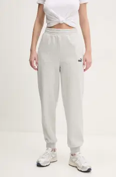 Puma pantaloni de trening femei, culoarea gri, cu imprimeu, 682456 imagine