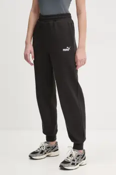 Puma pantaloni de trening femei, culoarea negru, cu imprimeu, 682456 imagine