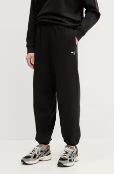 Puma pantaloni de trening femei, culoarea negru, neted, 629753 imagine