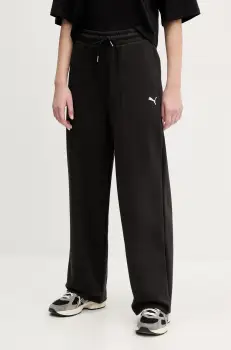 Puma pantaloni de trening femei, culoarea negru, neted, 629774 imagine