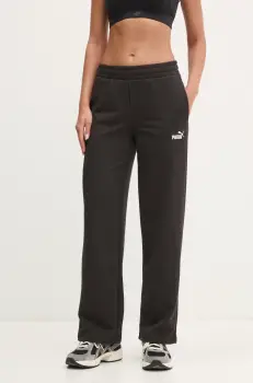 Puma pantaloni de trening femei, culoarea negru, neted, 684979 imagine