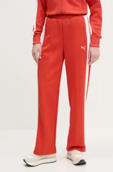 Puma pantaloni de trening femei, culoarea rosu, modelator, 629797 imagine