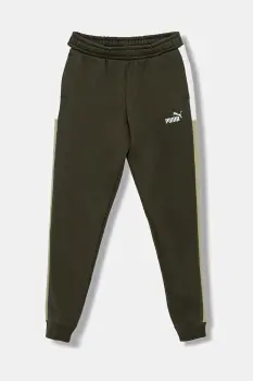 Puma pantaloni de trening pentru copii ESS BLOCK Sweatpants FL B culoarea verde, cu imprimeu, 690782 imagine