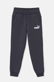 Puma pantaloni de trening pentru copii ESS Logo Pants FL cl B culoarea gri, cu imprimeu imagine