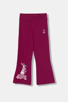 Puma pantaloni de trening pentru copii PUMA X HELLO KITTY & FRIENDS Flared Leggings culoarea violet, cu imprimeu, 632388 imagine