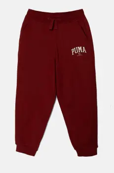 Puma pantaloni de trening pentru copii SQUAD Sweatpants culoarea bordo, cu imprimeu, 681781 imagine