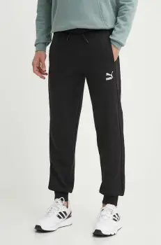 Puma pantaloni de trening T7 culoarea negru, uni 624329 imagine