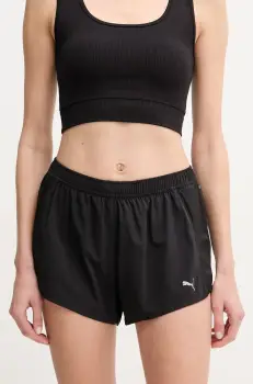 Puma pantaloni scurti de alergare Velocity culoarea negru, cu imprimeu, medium waist, 526585 imagine