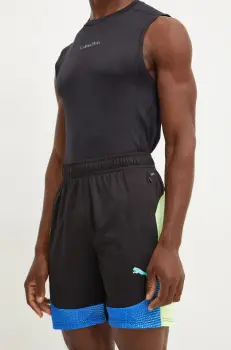 Puma pantaloni scurti de antrenament individualFINAL culoarea negru, 659584 imagine