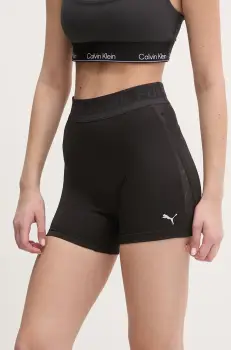 Puma pantaloni scurti de antrenament Lace culoarea negru, cu imprimeu, high waist, 526784 imagine