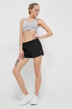 Puma pantaloni scurti de antrenament Performance culoarea negru, neted, medium waist imagine