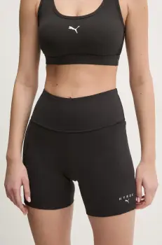 Puma pantaloni scurti de antrenament PUMA x HYROX culoarea negru, cu imprimeu, high waist, 526905 imagine