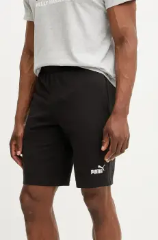 Puma pantaloni scurti din bumbac barbati, culoarea negru, 682600 imagine
