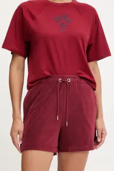 Puma pantaloni scurti PUMA x FENTY culoarea bordo, uni, medium waist, 635405 imagine