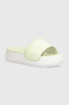 Puma papuci Karmen Slide femei, culoarea verde, cu platforma, 389073 imagine