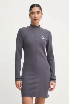 Puma rochie culoarea gri, mini, mulata, 626634 imagine