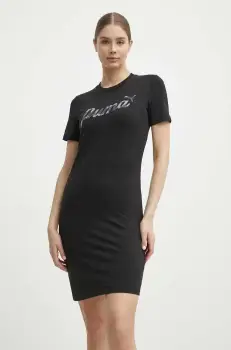 Puma rochie culoarea negru, mini, mulata, 679674 imagine