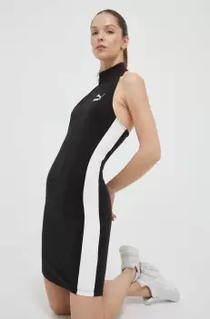 Puma rochie culoarea negru, mini, mulata imagine