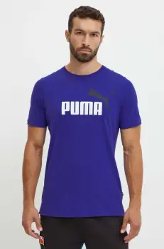 Puma tricou barbati, culoarea albastru marin, cu imprimeu imagine