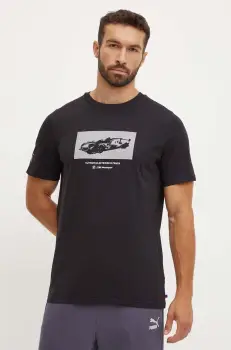 Puma tricou BMW MMS NEW ESS CAR barbati, culoarea negru, cu imprimeu, 627503 imagine