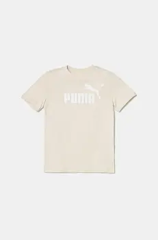 Puma tricou copii ESS No. 1 Logo Tee culoarea bej, 684892 imagine