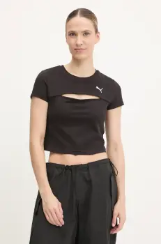 Puma tricou culoarea negru, 631164 imagine