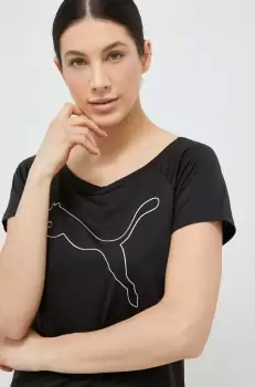 Puma tricou de antrenament Favorite culoarea negru imagine