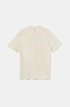 Puma tricou de bumbac pentru copii CLASS Tee II G culoarea bej, 685828 imagine