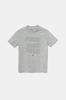 Puma tricou de bumbac pentru copii ESS LOGO LAB HOG Tee culoarea gri, cu imprimeu, 685788 imagine