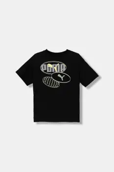 Puma tricou de bumbac pentru copii ESS LOGO LAB Relaxed Execution Tee B culoarea negru, cu imprimeu, 688984 imagine