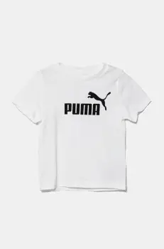Puma tricou de bumbac pentru copii ESS No. 1 Logo Tee culoarea alb, cu imprimeu, 684930 imagine
