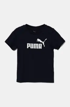 Puma tricou de bumbac pentru copii ESS No. 1 Logo Tee culoarea bleumarin, cu imprimeu, 684930 imagine